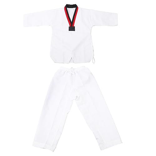 Shanrya Uniforme Básico de Taekwondo, Cómoda Vestimenta de Taekwondo de Algodón para Entrenamiento de Artes Marciales (L)