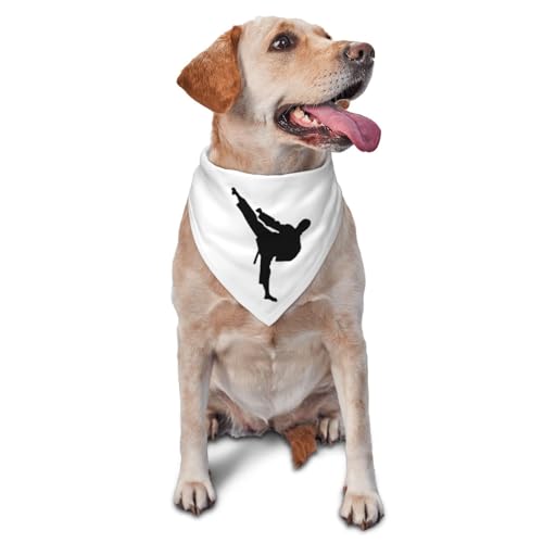 Bandanas triangulares ligeras y transpirables para perros, bandanas de dibujos animados simples de arte marcial para perros y gatos grandes, medianos y pequeños