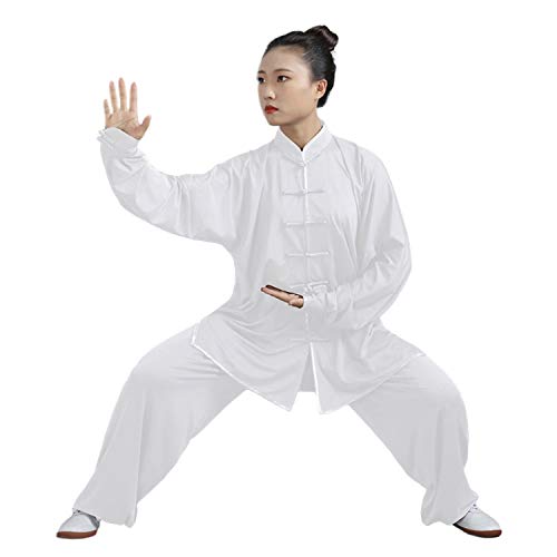 BBLAC 2KEY Artes Marciales Ropa | Unisex Uniforme para Tai Chi y Kung Fu | Tradicional Chino Ropa Está Hecho Leche Seda | Traje Ligero para Meditación y Qigong (B, M)
