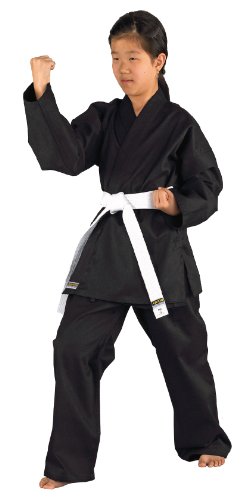 KWON Karatea shadow - Kimono de artes marciales infantil, tamaño 140 cm, color negro
