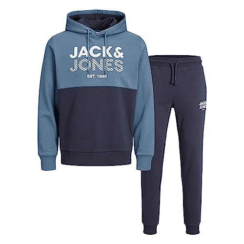 Jack & Jones JJMILLER Sweat Track Suit Set MP Chándal, Ensign Blue/Pack:Set Pack, M de los Hombres