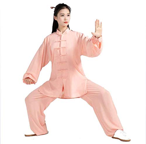 Las mujeres de Kung Fu de algodón de lino, Traje Uniforme de Tai Chi vestimenta femenina marciales chinas lino Yoga Traje de artes marciales ropa de algodón meditación Zen mañana excerises Outfit