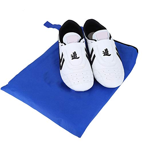 Keenso Taekwondo - Zapatos deportivos para boxeo, kung fu taichi, tenis de artes marciales, zapatos ligeros para hombres y mujeres con bolsa de almacenamiento azul, Negro -, 37