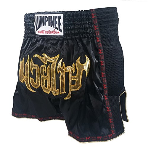 Lumpinee Retro Muay Thai Boxeo Tailandes Pantalones LUMRTO-003-Black size XL