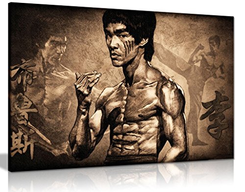Lienzo de artes marciales de Bruce Lee (18 x 12)