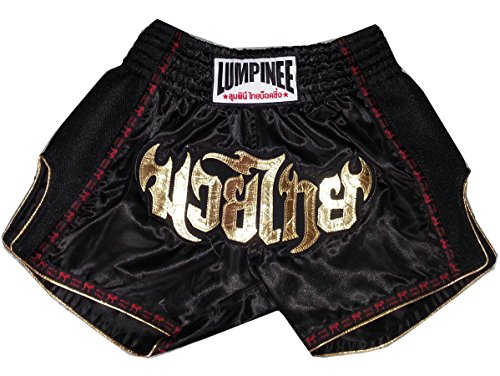 Lumpinee Retro Muay Thai Boxeo Tailandes Pantalones LUMRTO-003-Black size XL